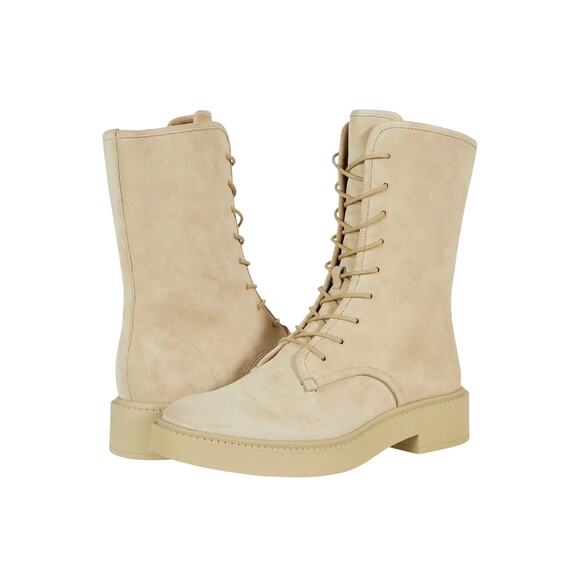 Vince Kady Women's Suede Lace Up Mid Combat Boots Comfort Bohemian Tan Size 8.5M - Picture 1 of 9